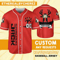 Custom Name And Number Samurai Jack Aku Red Baseball Jersey