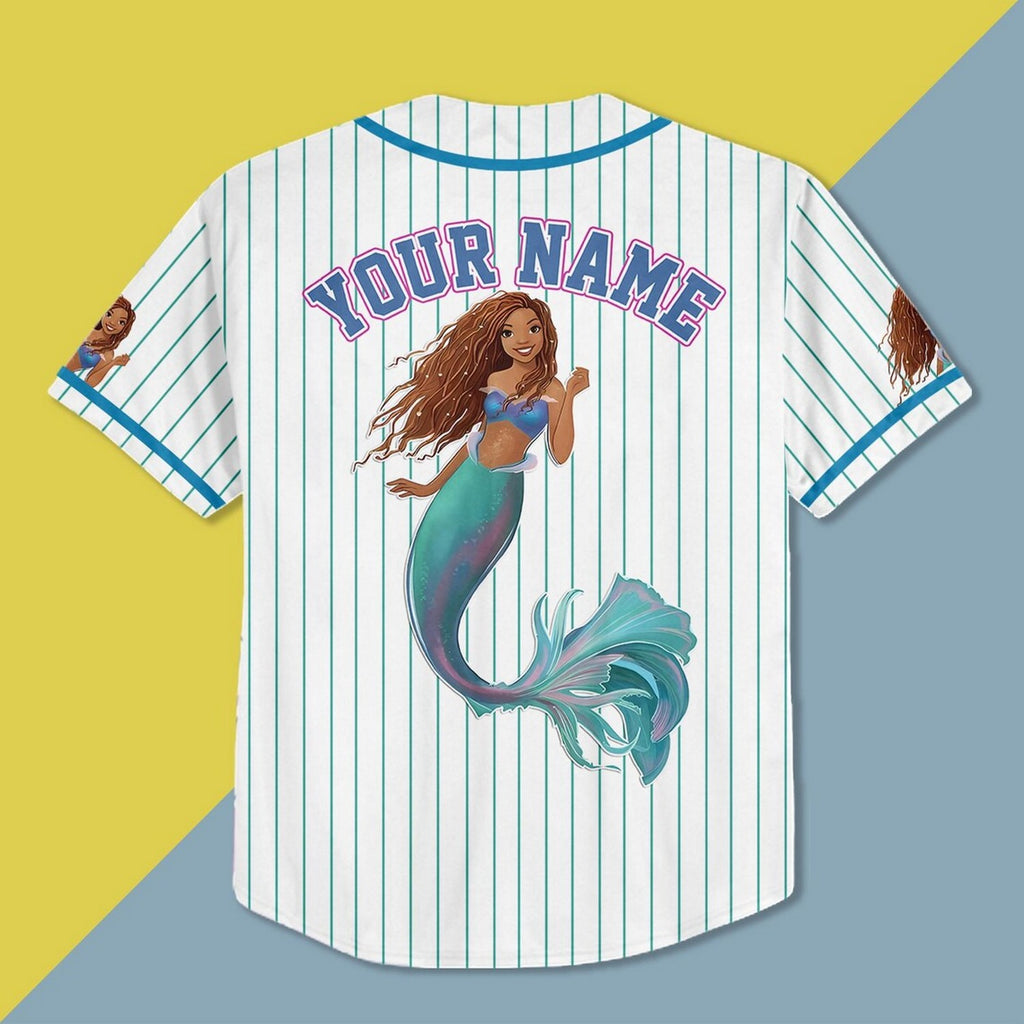 Custom Name And Number The Little Mermaid Baseball Jersey