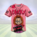 Custom Name Chucky Be Mine I'd Kill For You Pink Baseball Jersey