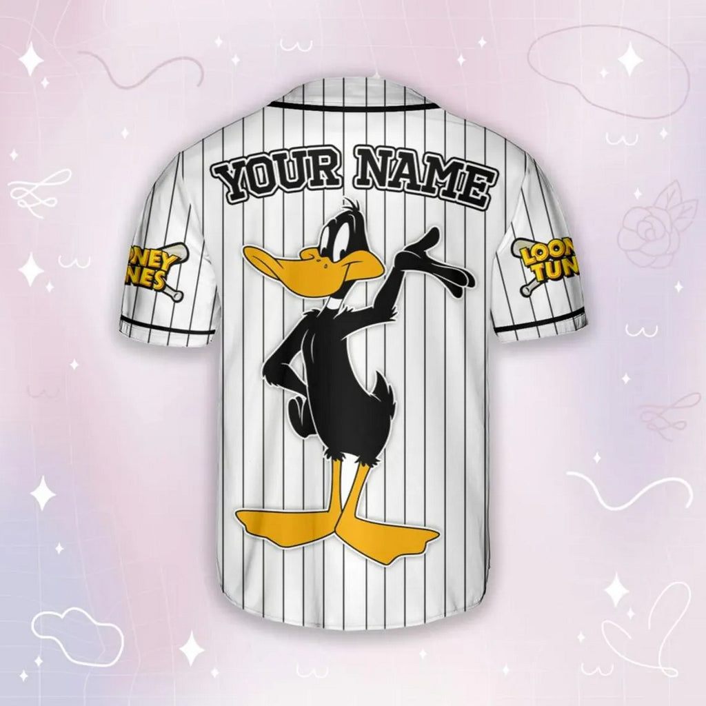 Custom Name Looney Tune Daffy Duck Simple Baseball Jersey