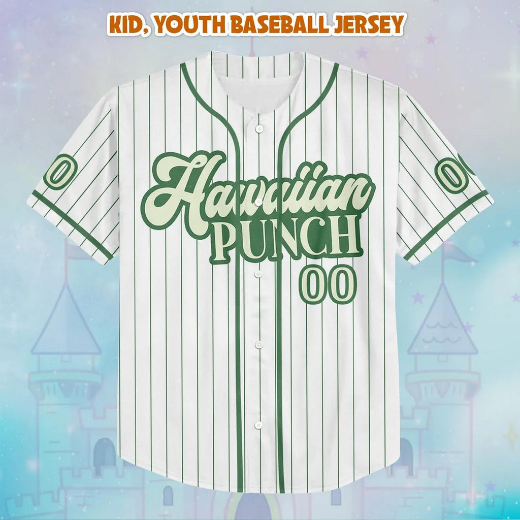 Custom Name Parody Lilo &amp; Myrtle Cartoon Hawaiian Punch White Baseball Jersey