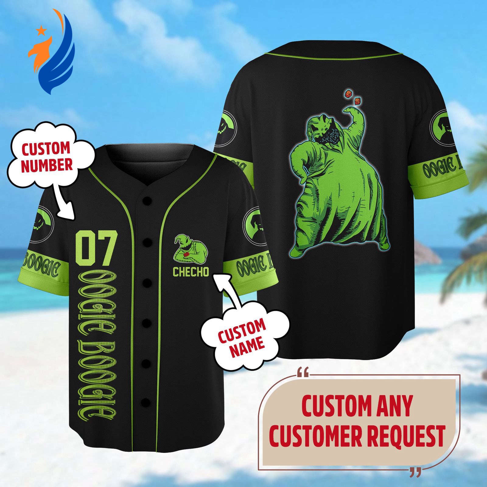 Custom Oogie Boogie Halloween Baseball Jersey - Nightmare Before Christmas Team Shirt - Bafud