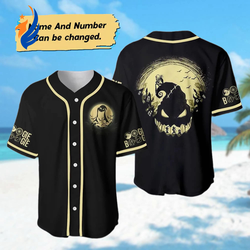 Spooky Custom Oogie Boogie Halloween Baseball Jersey - Nightmare Before Christmas Shirt - Bafud