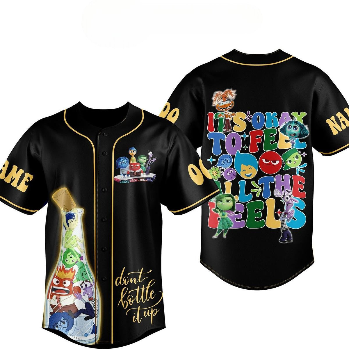 Customized Don't Bottle It Up Inside Out Black Baseball Jersey