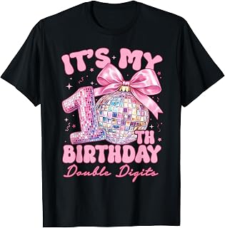 10th Birthday Double Digits Disco Ball Birthday Party Unisex T-shirt, Sweatshirt, Hoodie (1)