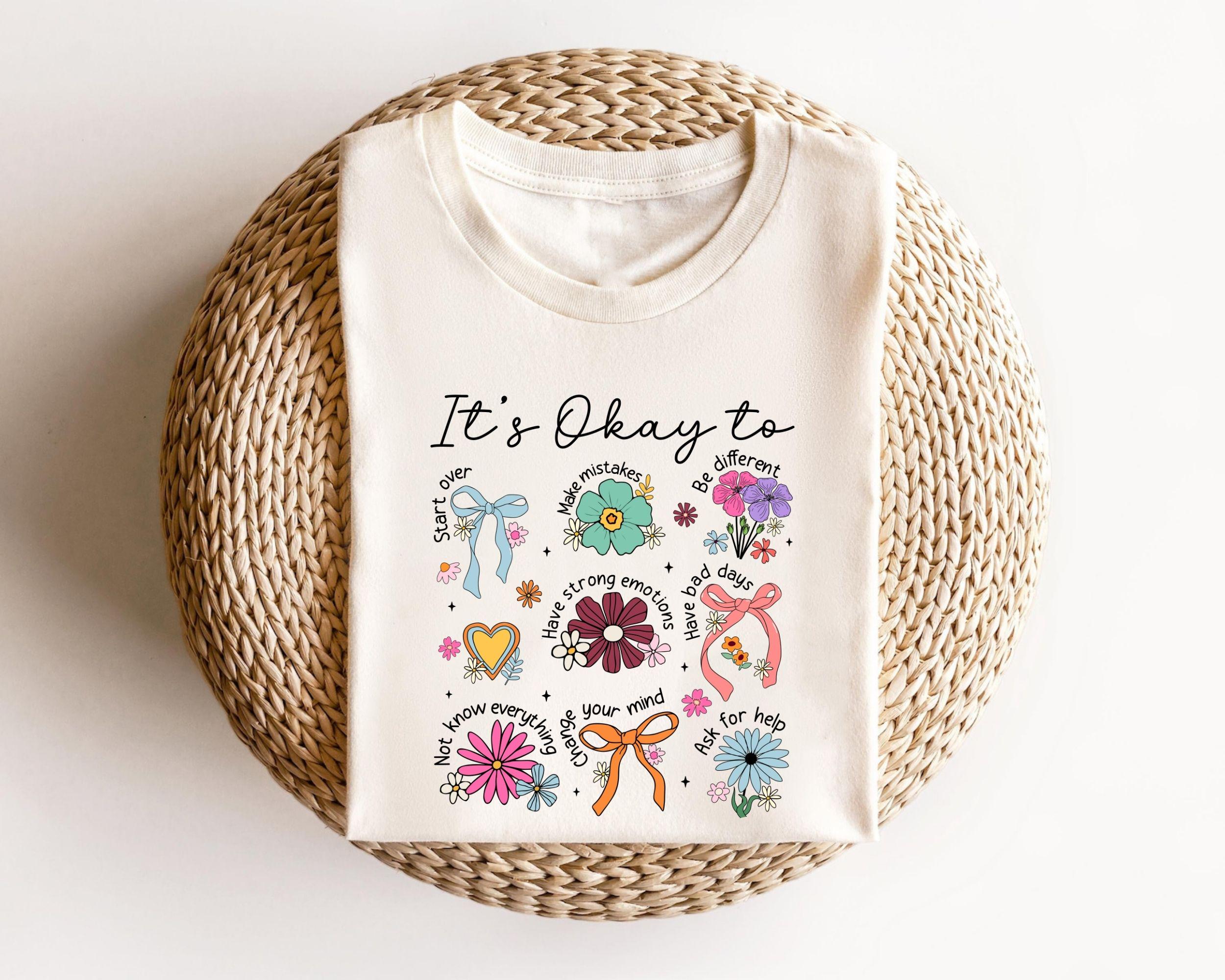It'S Okay Retro Mental Health Positive Affirmation Coquette Mental Floral (1)