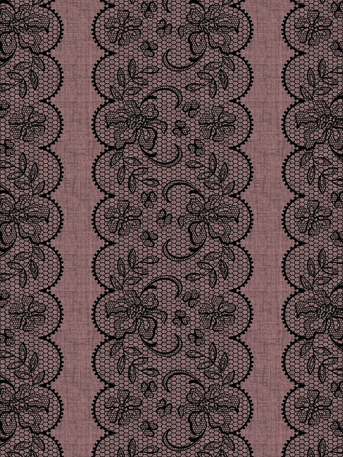Black Lace on Pink Linen by GlueGunEnergy