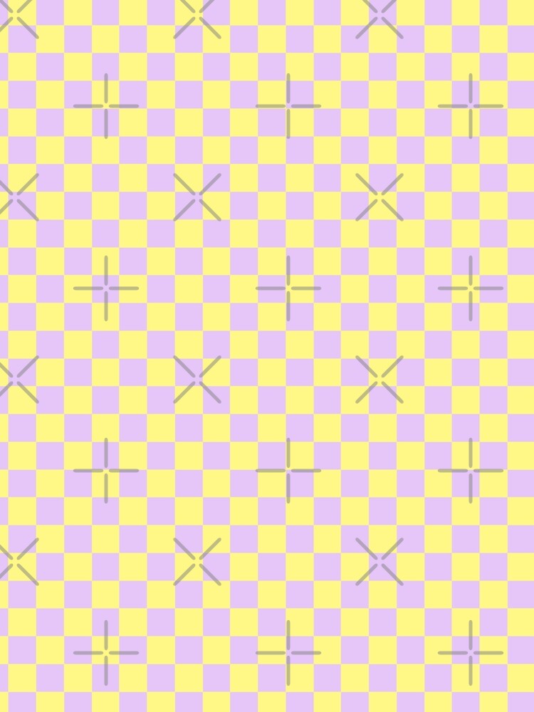 Yellow and Lavender color Checker Checkerboard Minimalist aesthetic Backdrop Pattern by MarzStudio