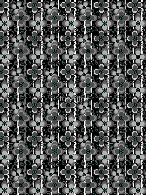 Black and white floral pattern by fuzzyfox