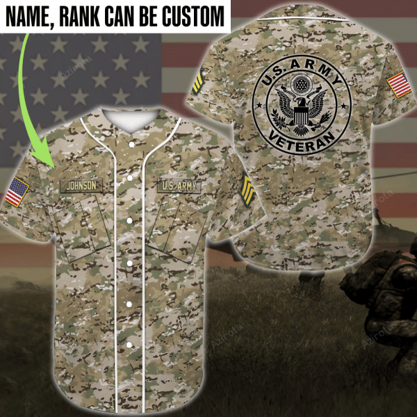 U.S Army Personalized Baseball Jersey 13