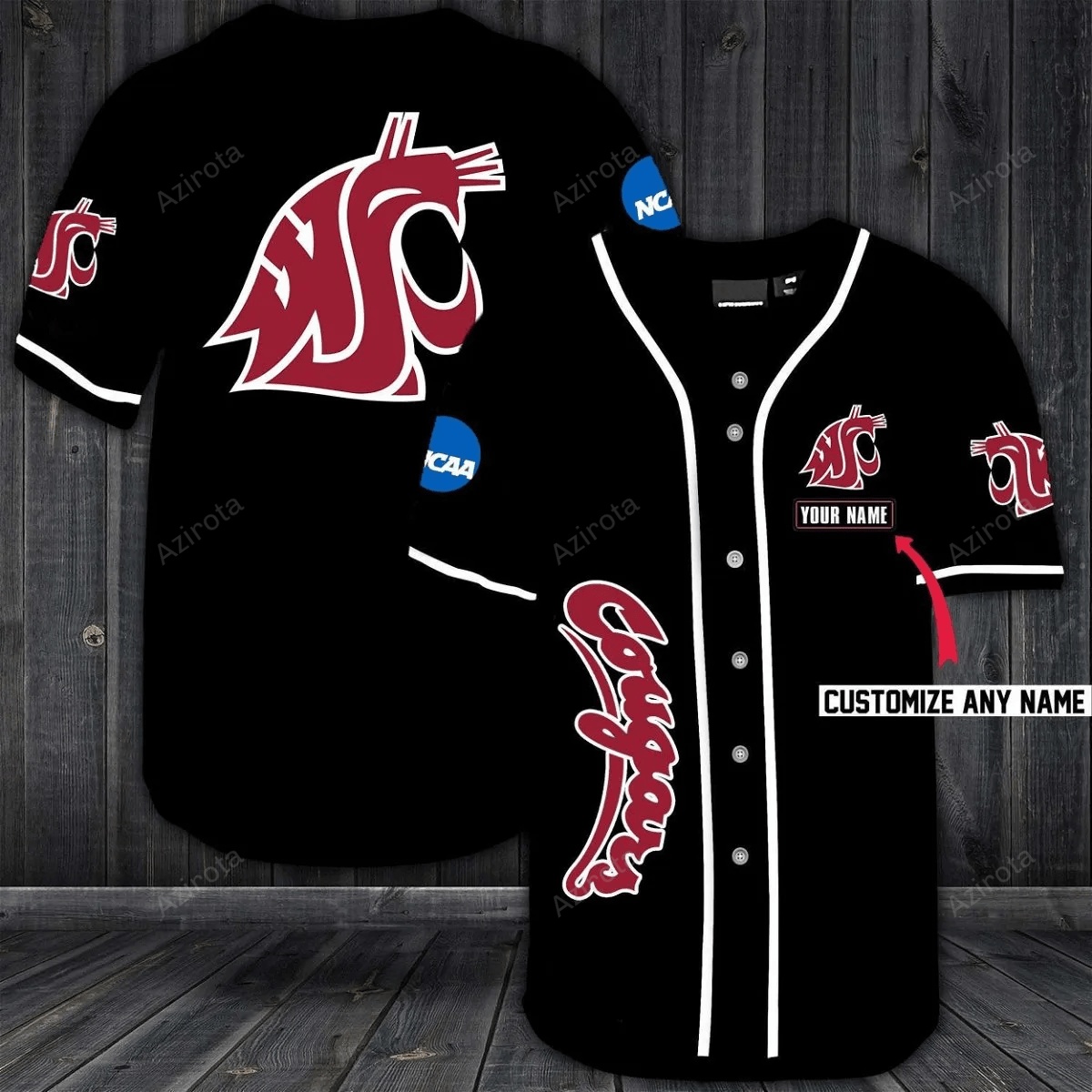 Washington State Cougars Personalized Custom Name For You Baseball Jersey - Zimustore