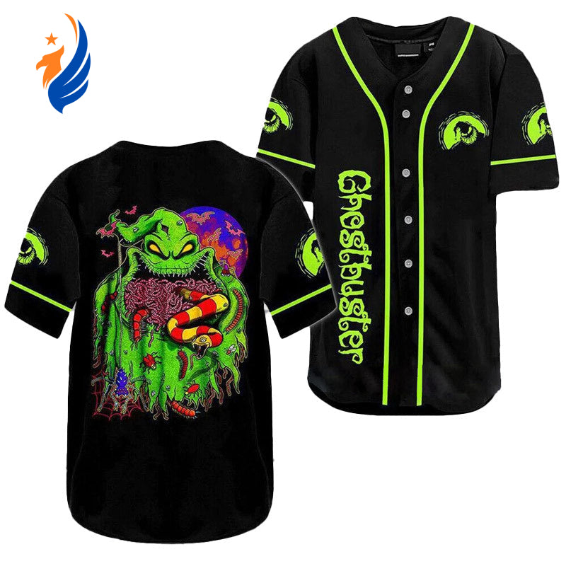 Spooktacular Ghostbuster Oogie Boogie Baseball Jersey: A Must-Have for Halloween Fanatics! - Bafud
