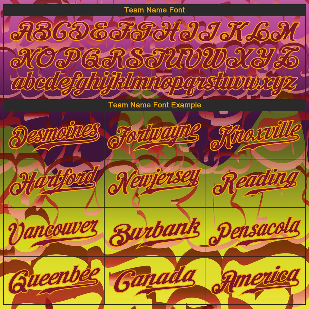 Custom Graffiti Pattern Crimson-Gold 3D Authentic Baseball Jersey