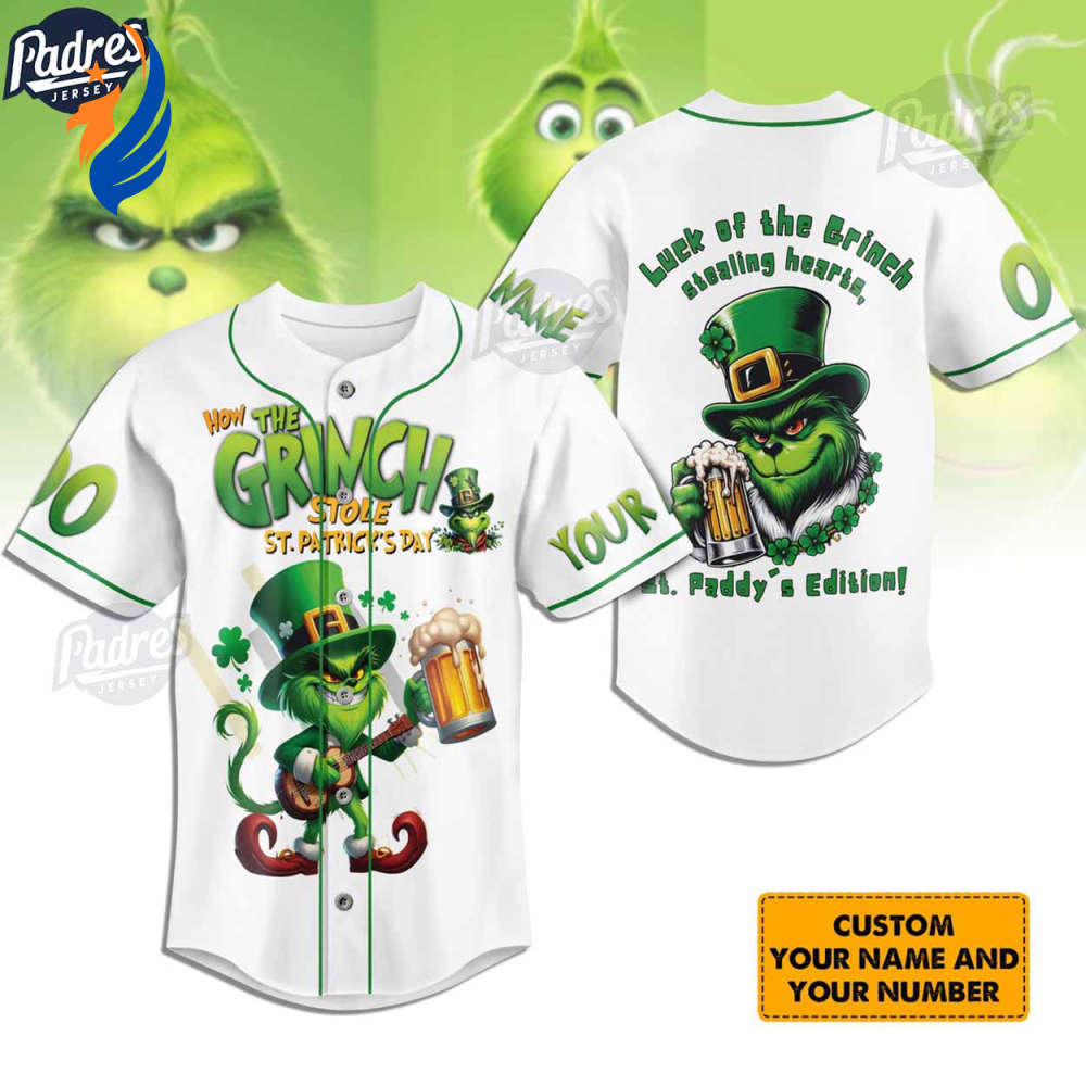 How The Grinch Stole St.Patrick’s Day Custom Baseball Jersey Shirt - Bafud