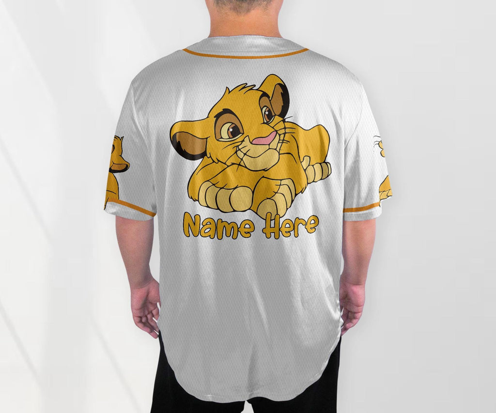 Personalized Simba Jersey The Lion King Baseball Jersey Simba Lion King Baseball Jersey Shirt Cartoon Sports Shirt Gift
