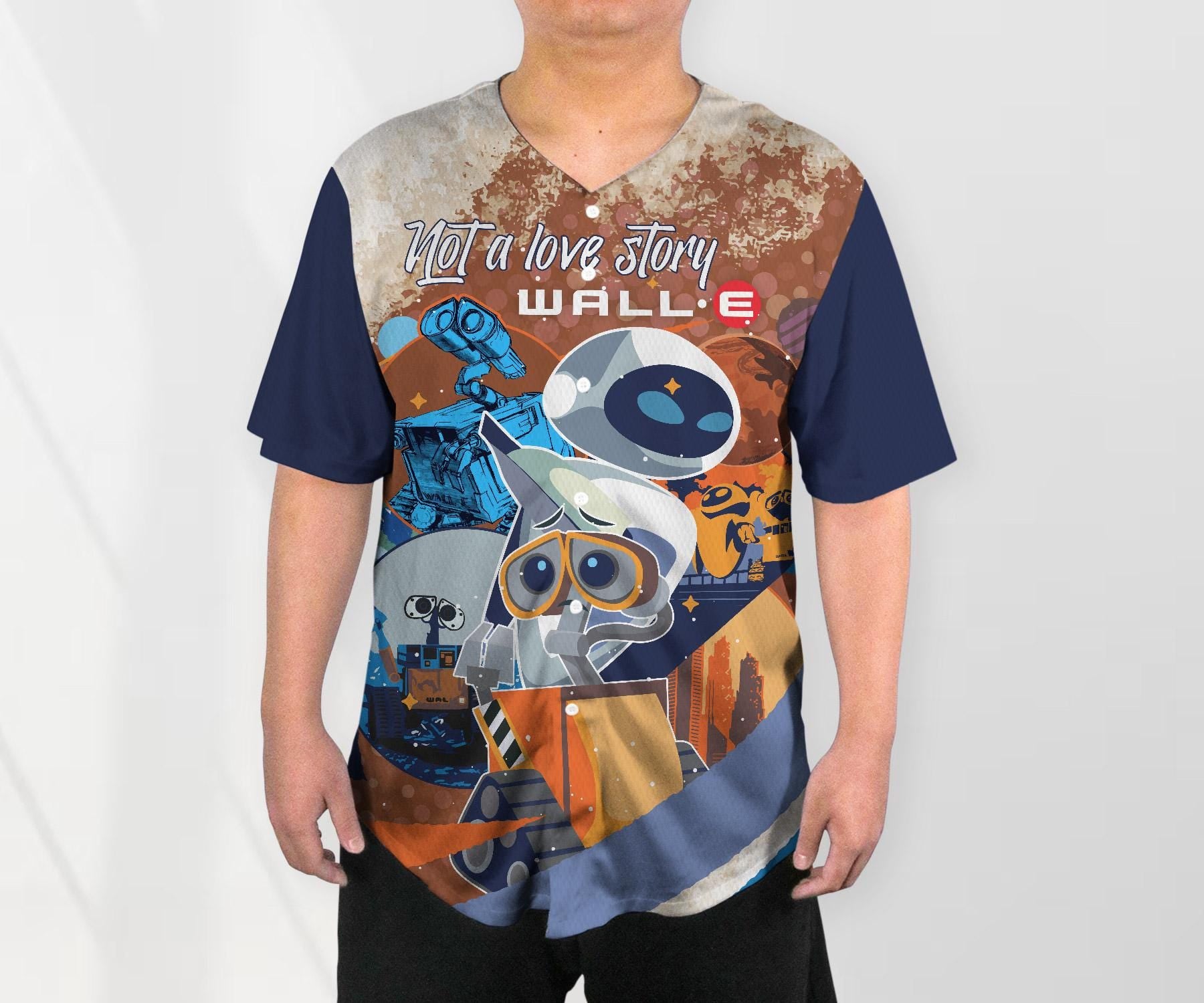 Wall-e Eve Jersey Shirt Cartoon Baseball Jersey Birthday Gifts