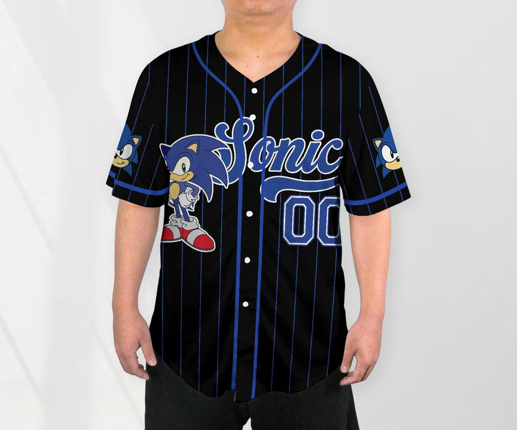 Custom Sonic Jersey Funny Sonic Party Shirt Personalized Sonic Shirt Sonic Baseball Jersey Shirt Gift