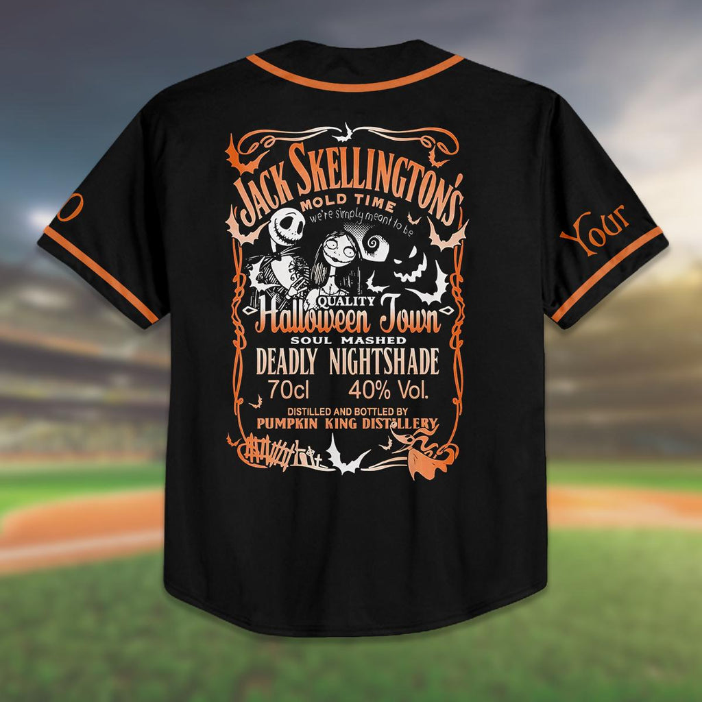 Custom Halloween Baseball Jersey, Personalized Jack Skellington Shirt, Spooky Team Jersey, Halloween Party Outfit, Gift for Him/Her