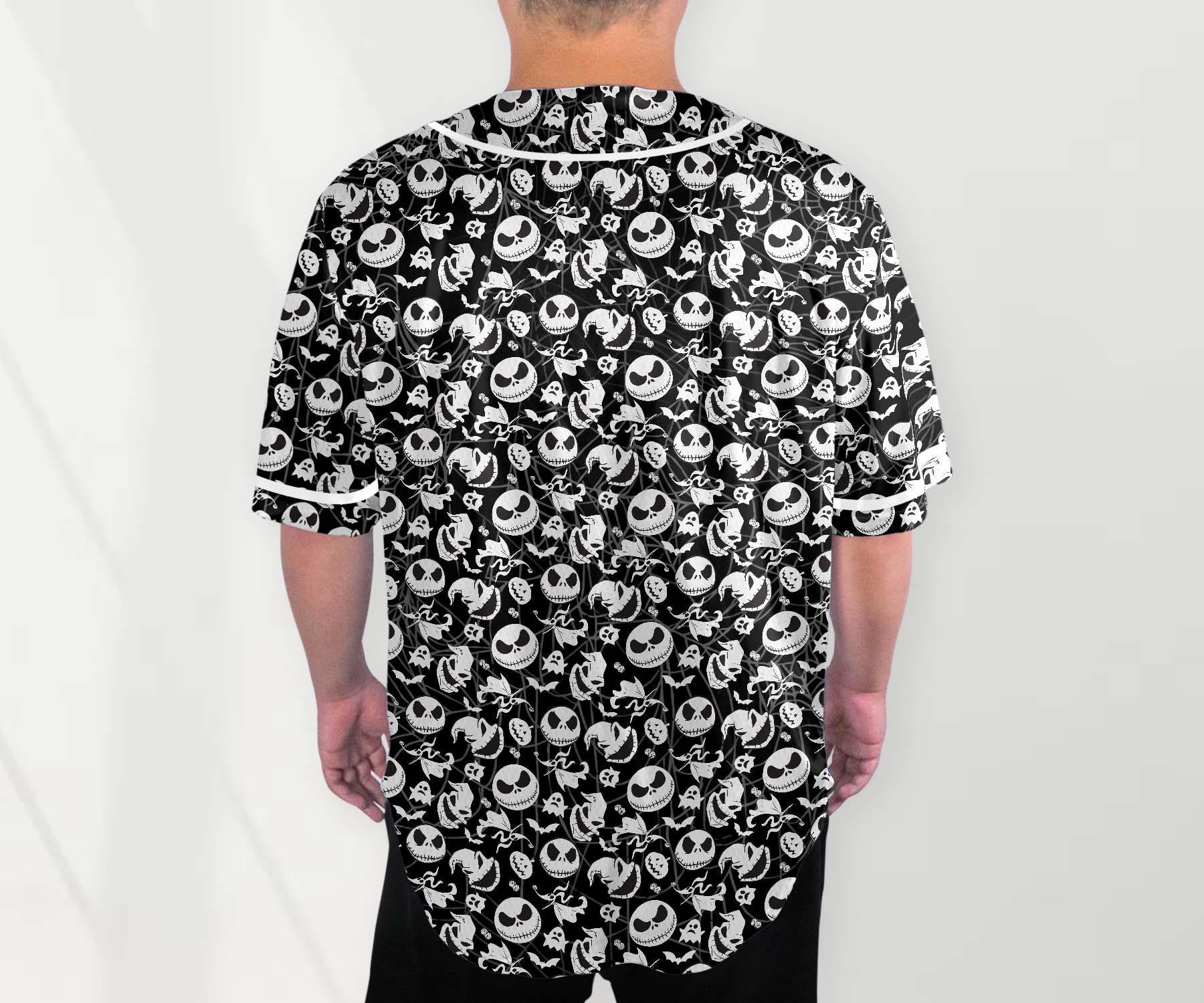 Pumpkin King Baseball Jersey Shirt, Oogie Boogie Halloween Button Up Shirt, Spooky Unisex Jersey, Nightmare Style Shirt Gift