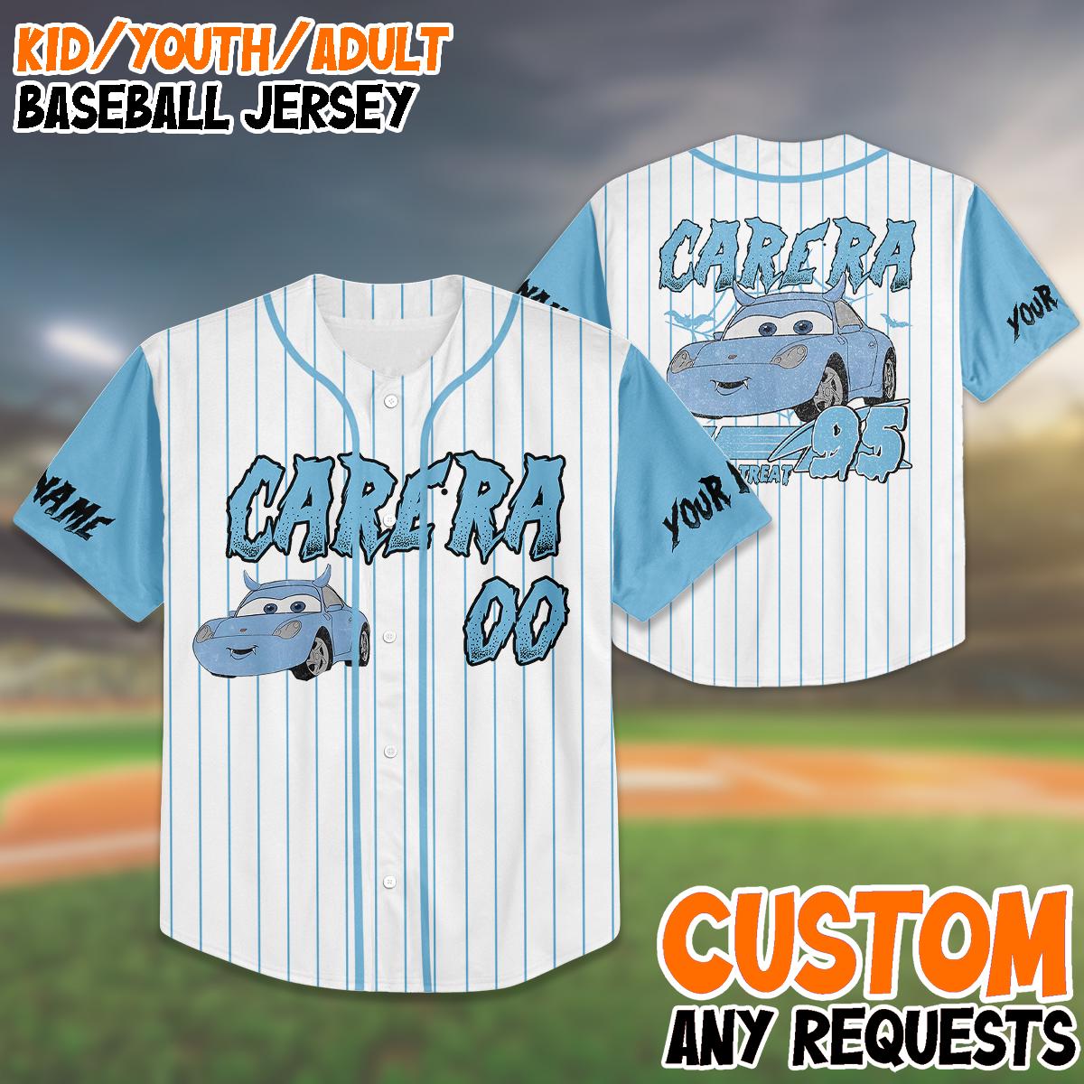 Custom Carera Baseball Jersey Halloween Outfit, Trick or Treat Jersey for Kids & Adults, Personalized Halloween Costume Shirt
