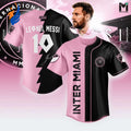 Inter Miami Leo Messi Black And Pink Baseball Jersey Gift for Men Women - Bafud
