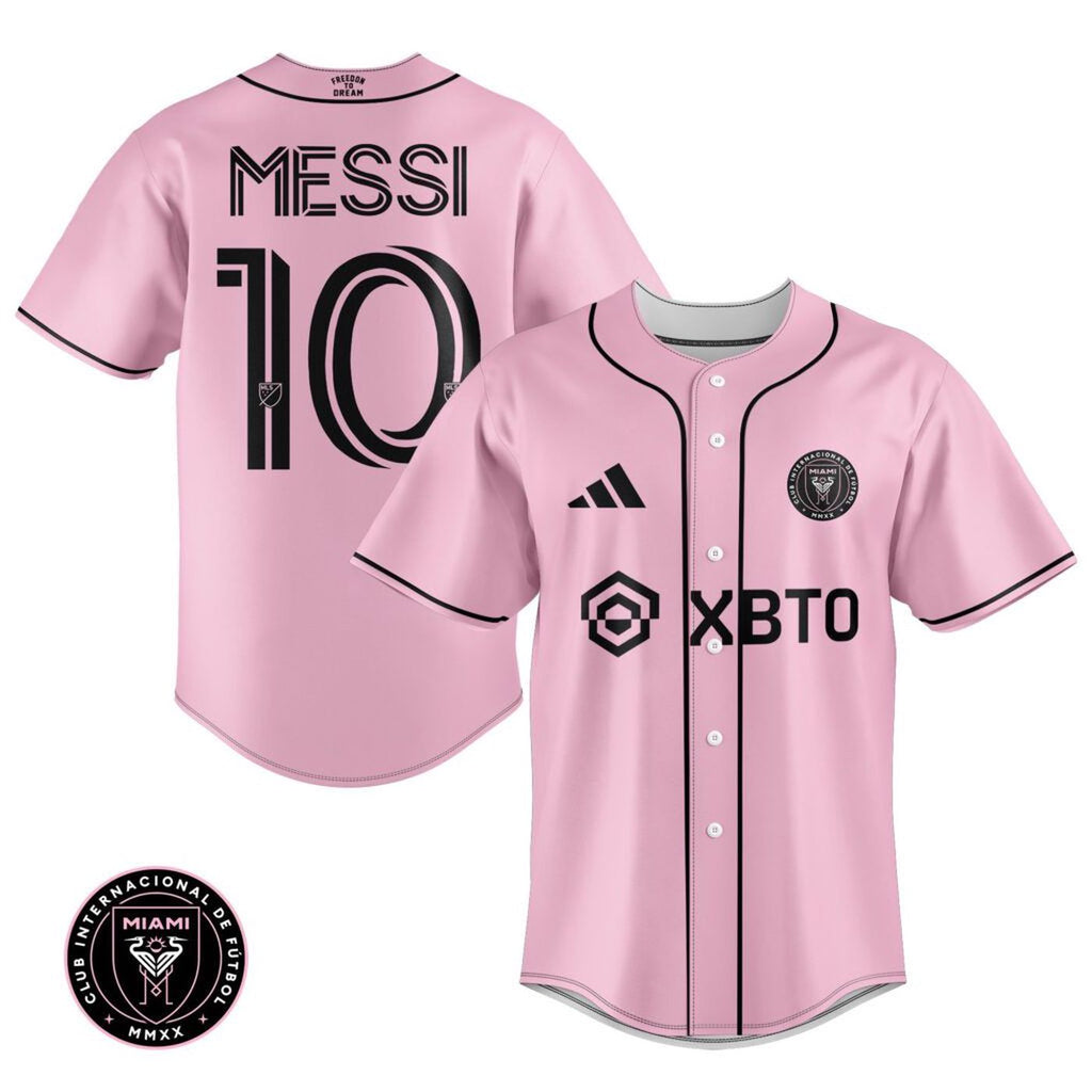 Inter Miami Leo Messi Pink Baseball Jersey Gift for Men Women - Bafud