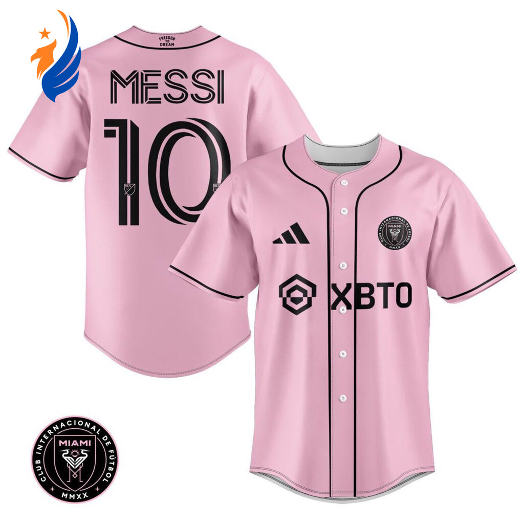 Inter Miami Leo Messi Pink Baseball Jersey Gift for Men Women - Bafud