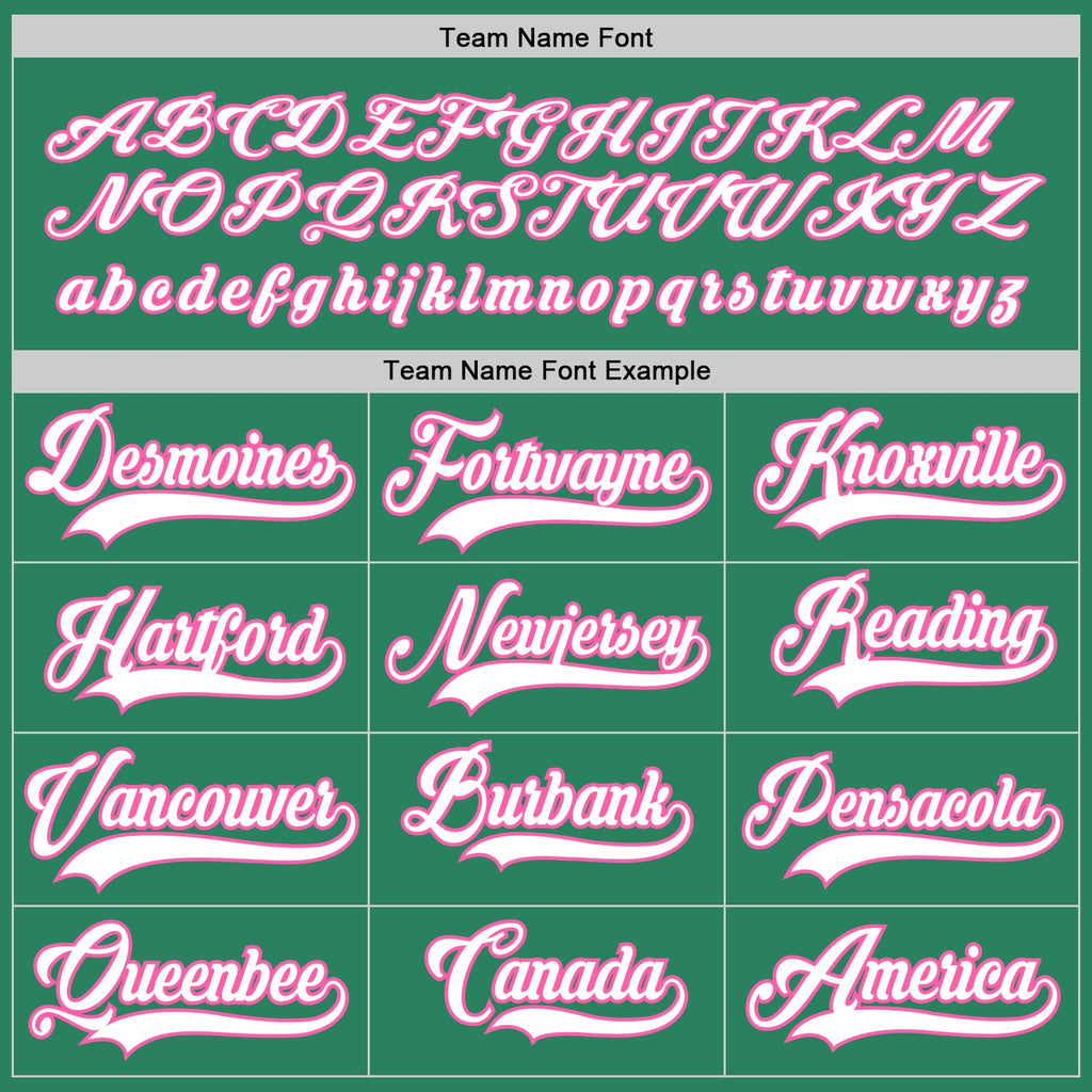 Custom Kelly Green White-Pink Hockey Jersey