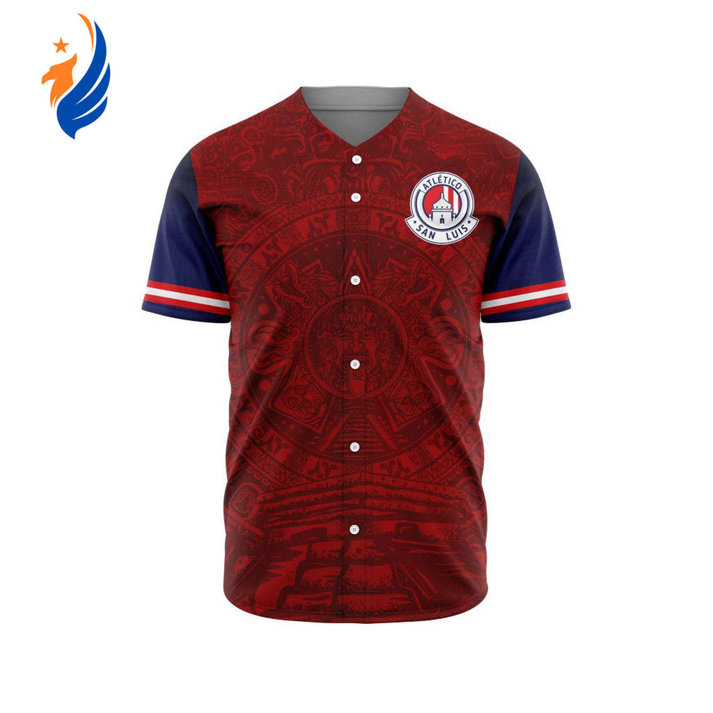 LIGA MX Atletico San Luis Special Aztec Design Baseball Jersey Gift for Men Women - Bafud