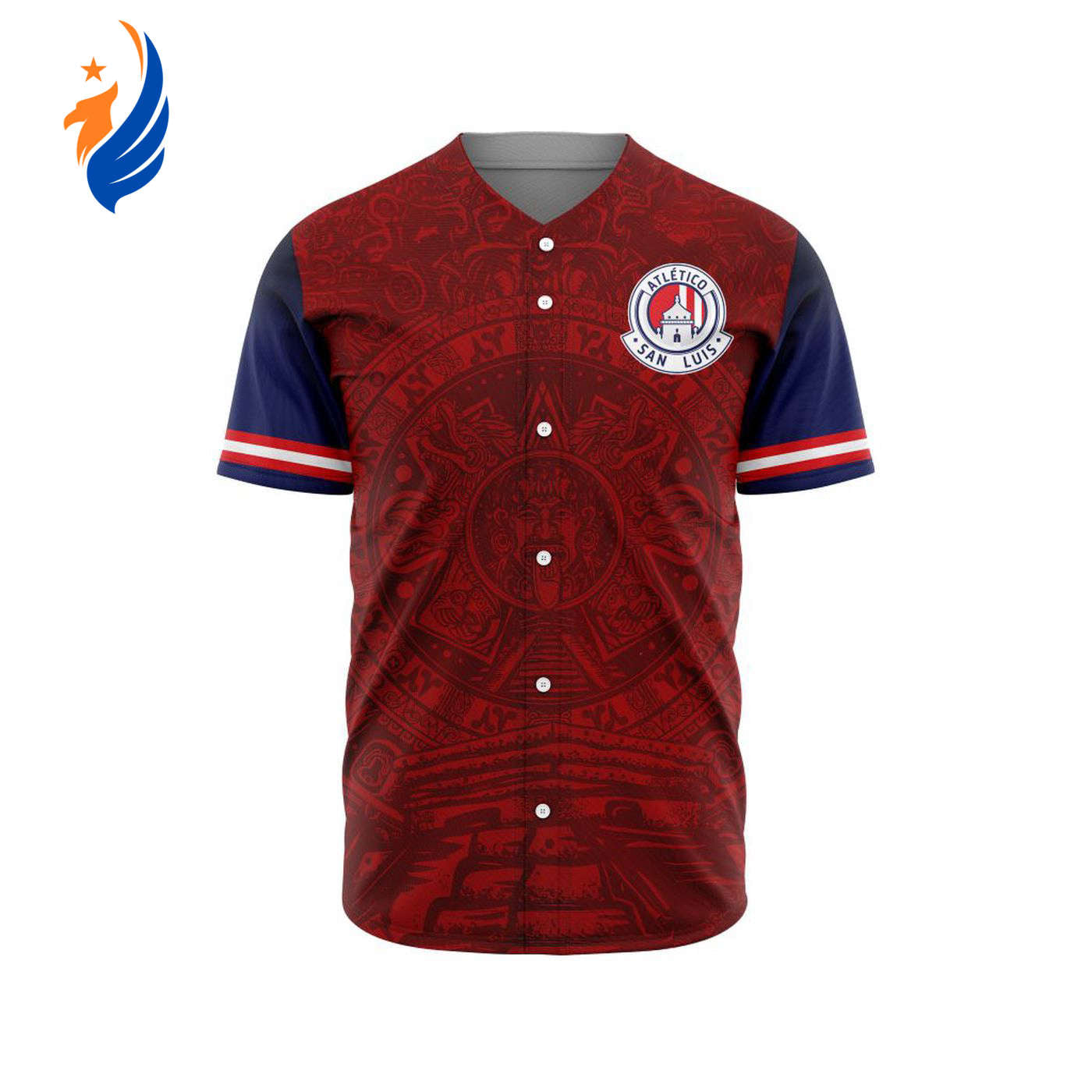 LIGA MX Atletico San Luis Special Aztec Design Baseball Jersey Gift for Men Women - Bafud