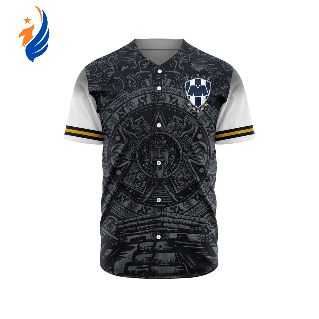 LIGA MX C.F. Monterrey Special Aztec Design Baseball Jersey Gift for Men Women - Bafud