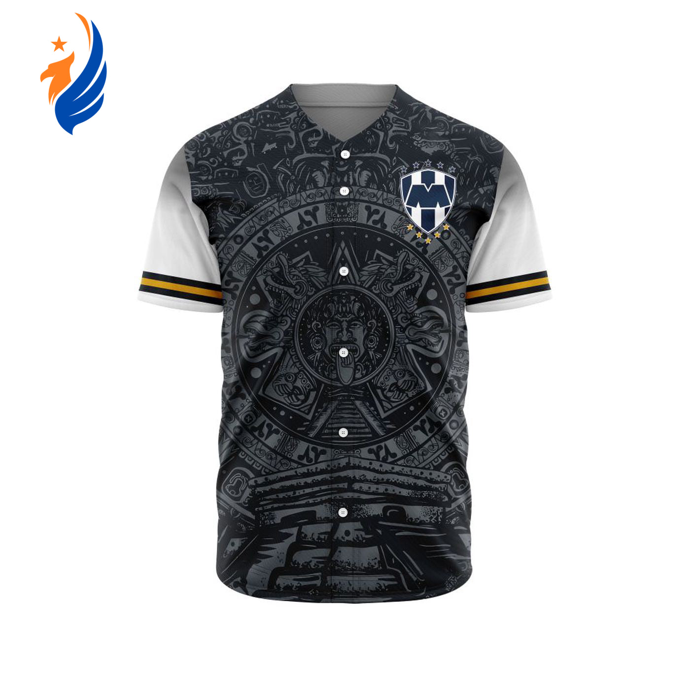 LIGA MX C.F. Monterrey Special Aztec Design Baseball Jersey Gift for Men Women - Bafud
