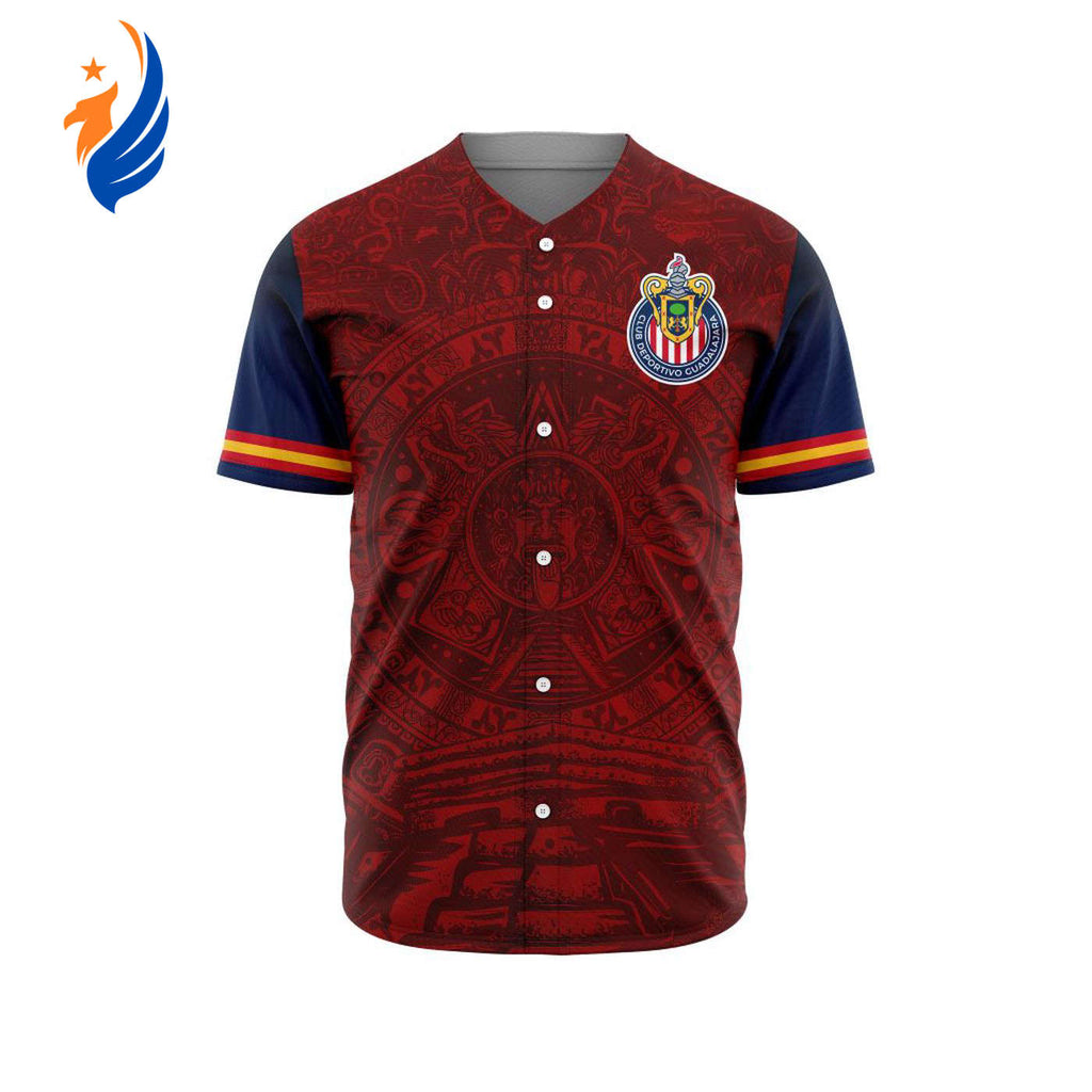 LIGA MX Chivas Guadalajara Special Aztec Design Baseball Jersey Gift for Men Women - Bafud