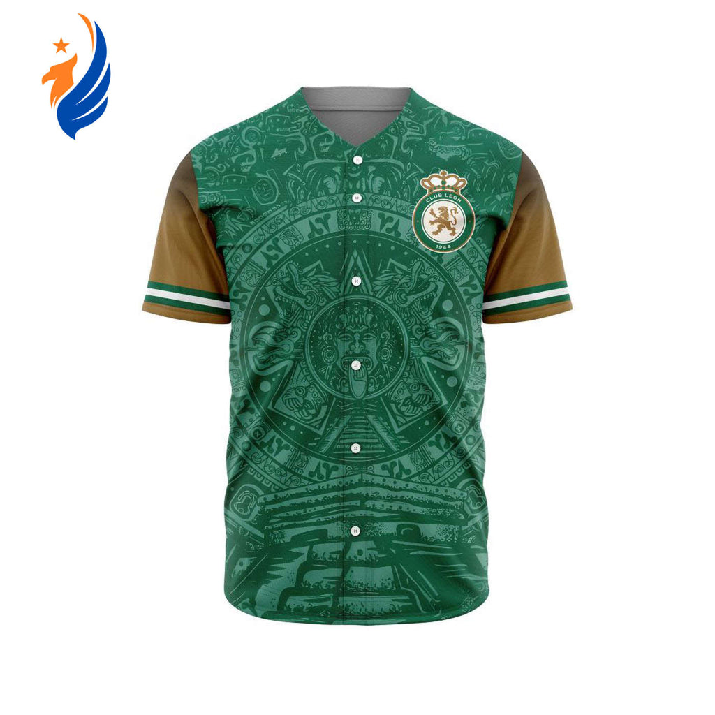LIGA MX Club Leon Special Aztec Design Baseball Jersey Gift for Men Women - Bafud