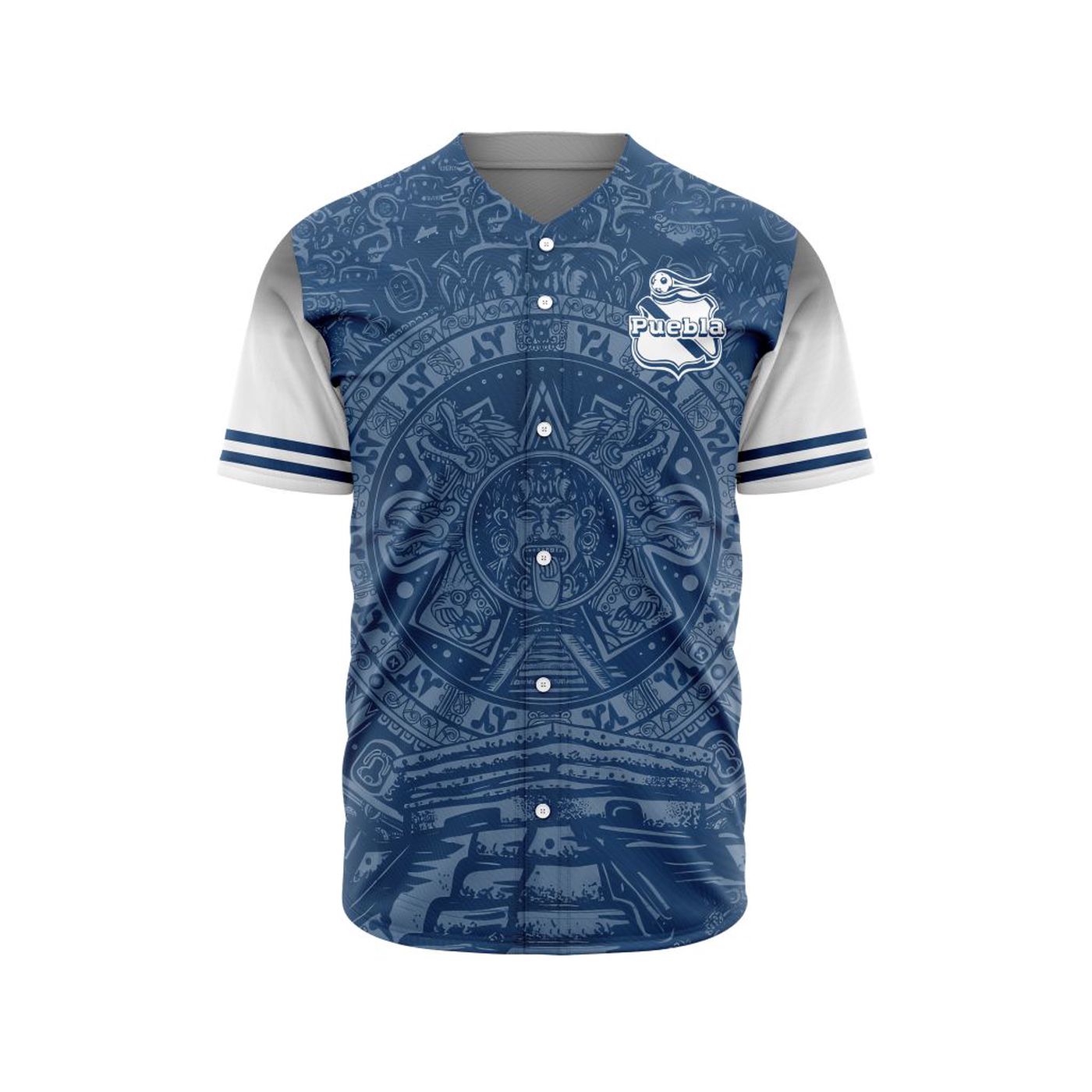 LIGA MX Club Puebla Special Aztec Design Baseball Jersey Gift for Men Women - Bafud
