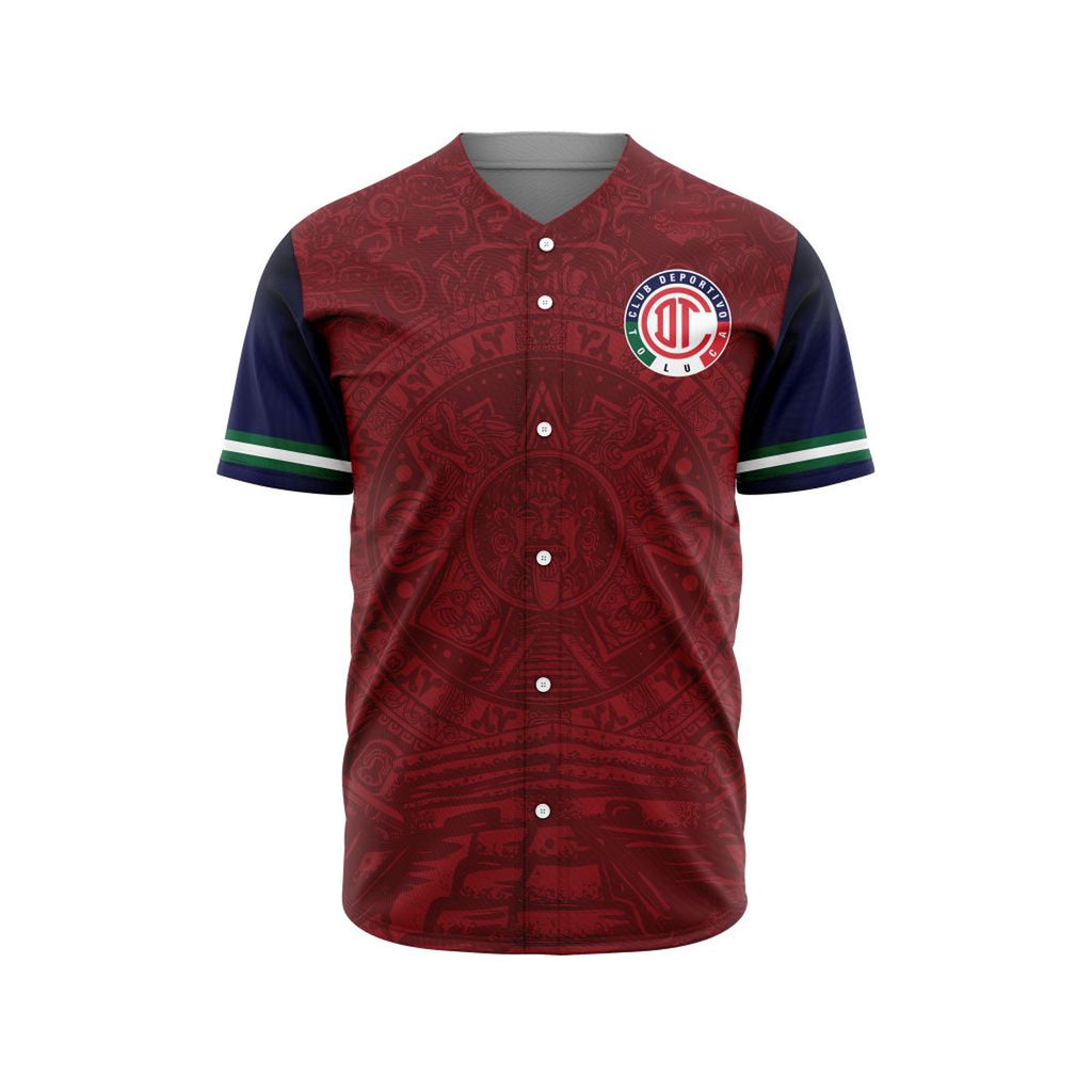 LIGA MX Deportivo Toluca Special Aztec Design Baseball Jersey Gift for Men Women - Bafud