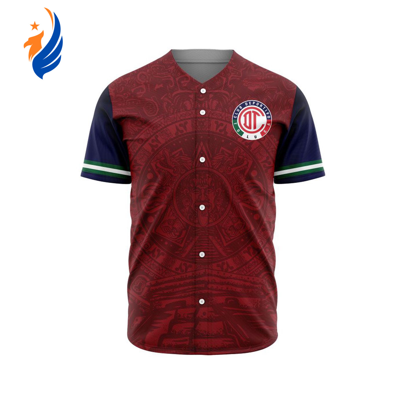 LIGA MX Deportivo Toluca Special Aztec Design Baseball Jersey Gift for Men Women - Bafud