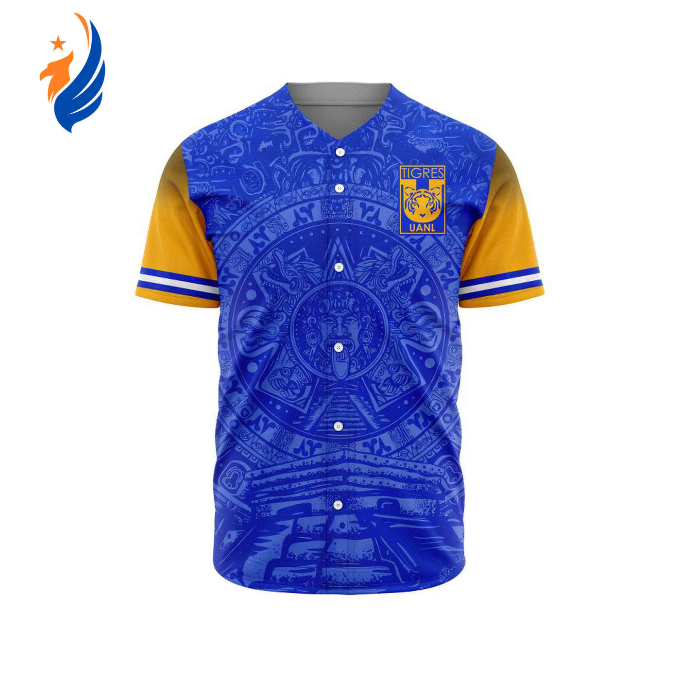 LIGA MX Tigres UANL Special Aztec Design Baseball Jersey Gift for Men Women - Bafud