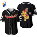 Score Big with the Love Playing Baseball Winnie Pooh Black Jersey - Perfect for Baseball Fans! - Bafud