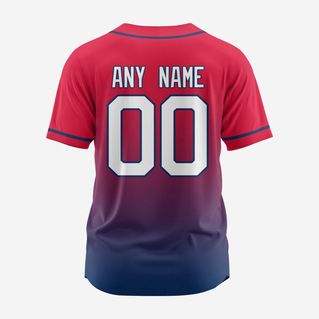 MLB Atlanta Braves Personalized Gradient Design Baseball Jersey Gift for Men Women - Bafud