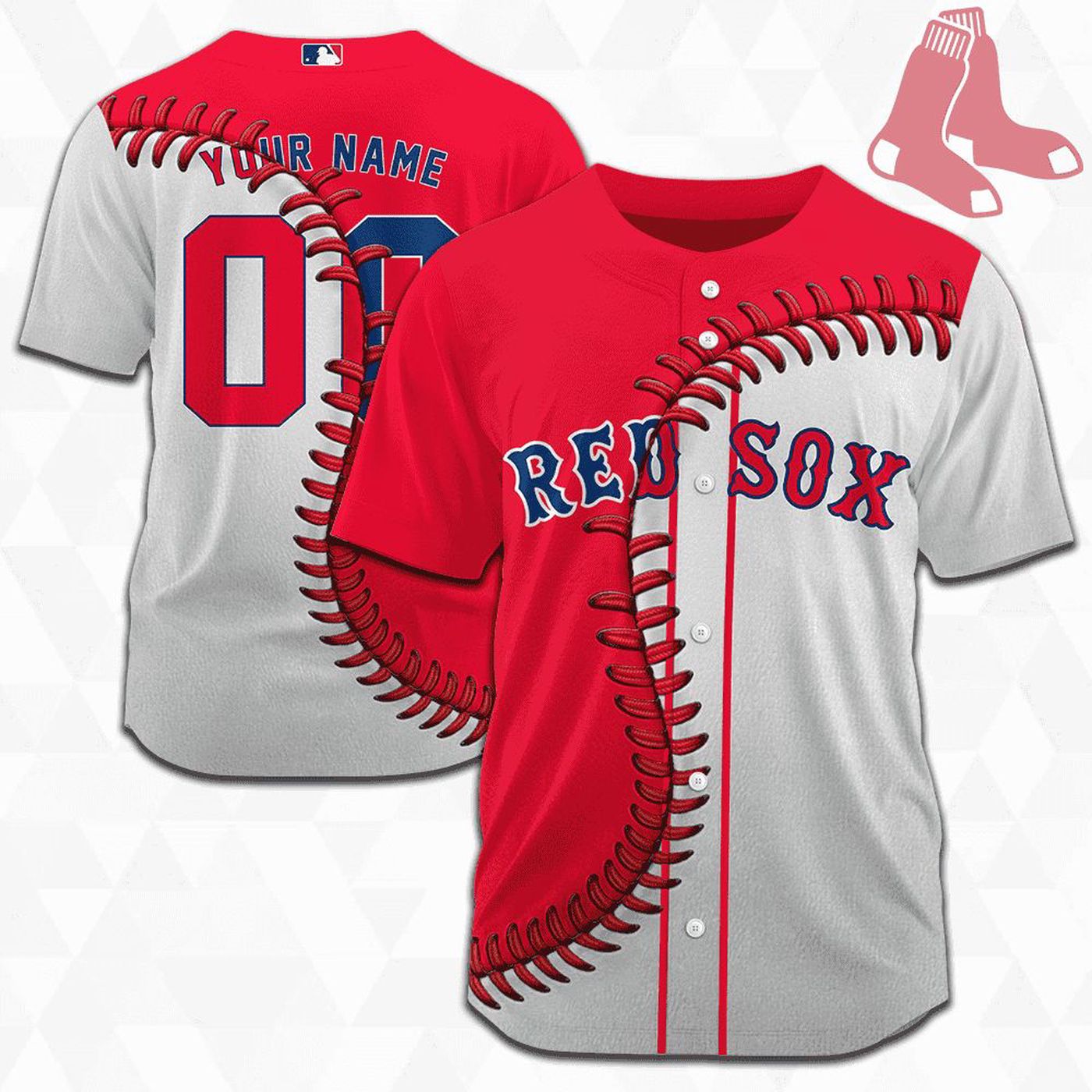 MLB Boston Red Sox Personalized Mix Baseball Jersey Gift for Men Women - Bafud