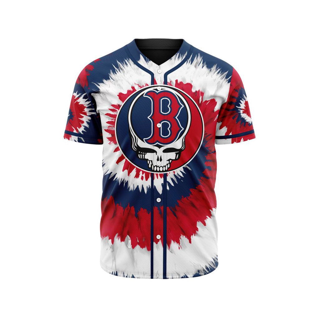MLB Boston Red Sox Special Grateful Dead Design Baseball Jersey Gift for Men Women - Bafud