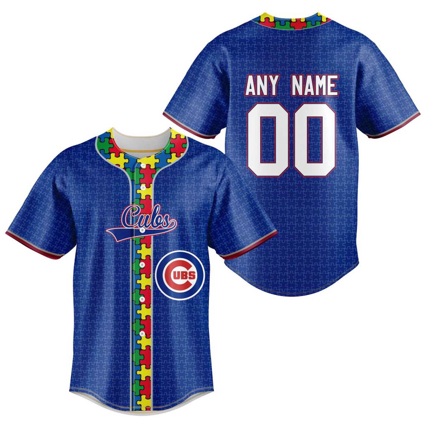 MLB Chicago Cubs Mix Grateful Dead | Specialized Baseball Jersey Fearless Aganst Autism Gift for Men Women - Bafud