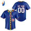 MLB Chicago Cubs Mix Grateful Dead | Specialized Baseball Jersey Fearless Aganst Autism Gift for Men Women - Bafud