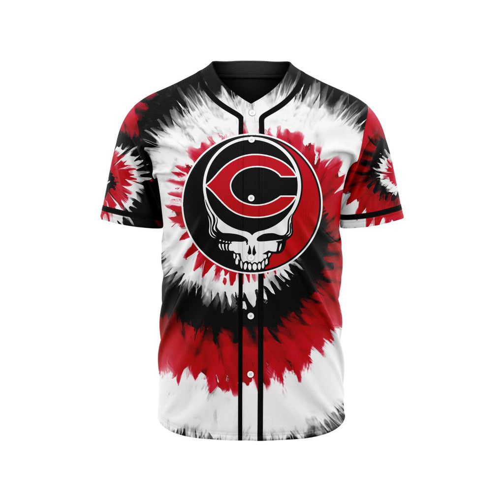 MLB Cincinnati Reds Special Grateful Dead Design Baseball Jersey Gift for Men Women - Bafud