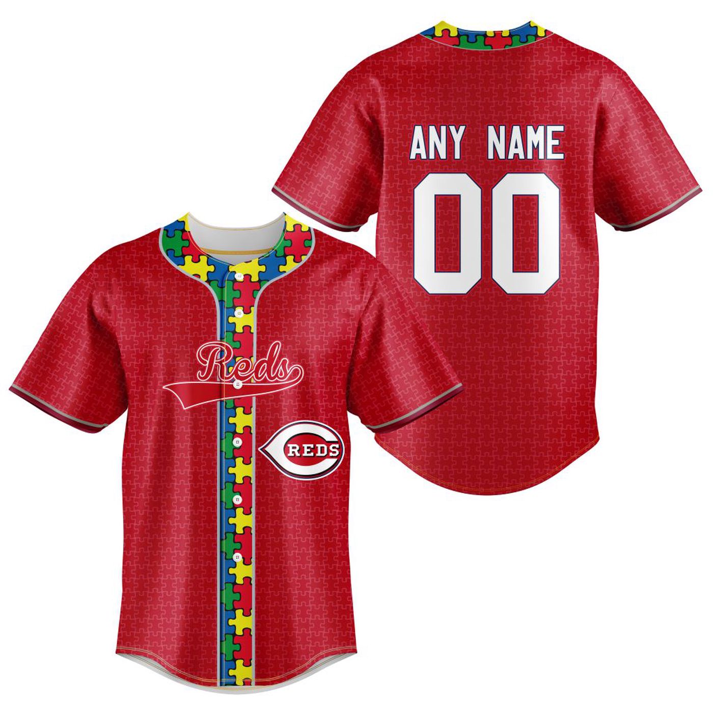 MLB Cincinnati Reds Specialized Baseball Jersey Fearless Aganst Autism Gift for Men Women - Bafud