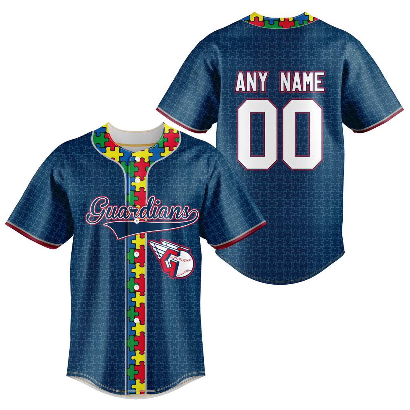 MLB Cleveland Guardians Specialized Baseball Jersey Fearless Aganst Autism Gift for Men Women - Bafud