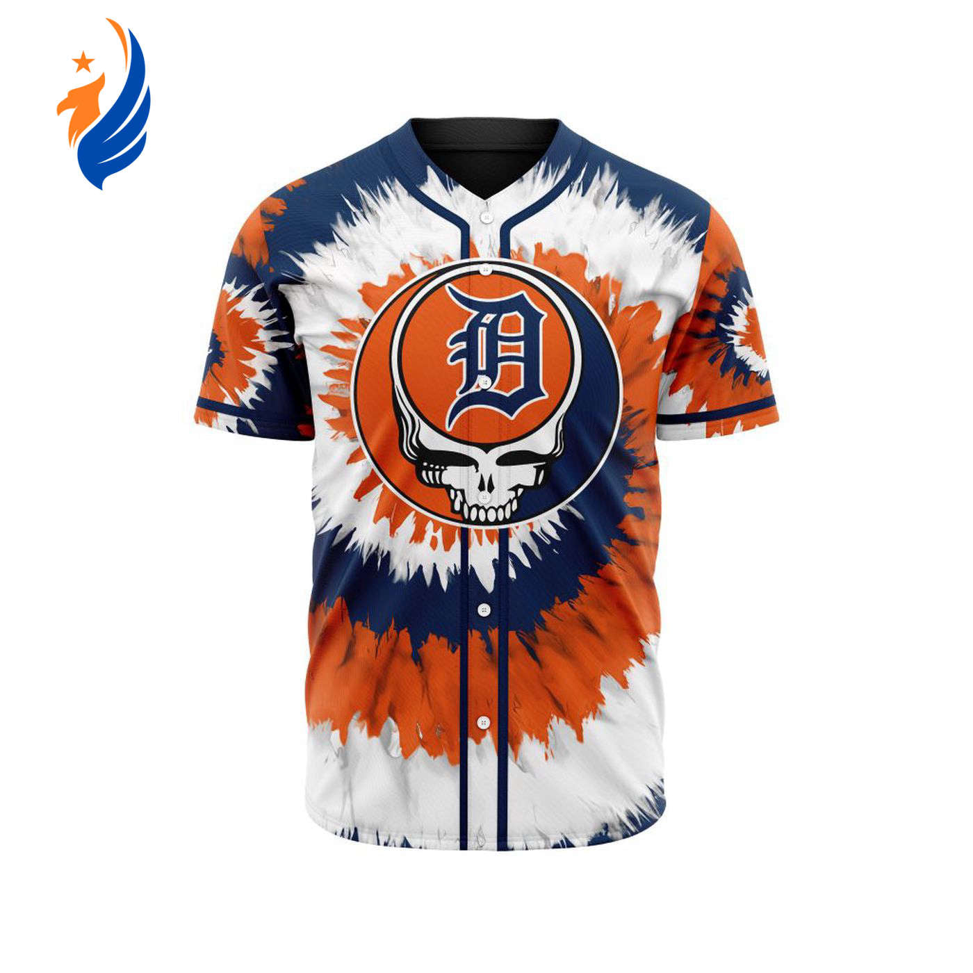 MLB Detroit Tigers Special Grateful Dead Design Baseball Jersey Gift for Men Women - Bafud