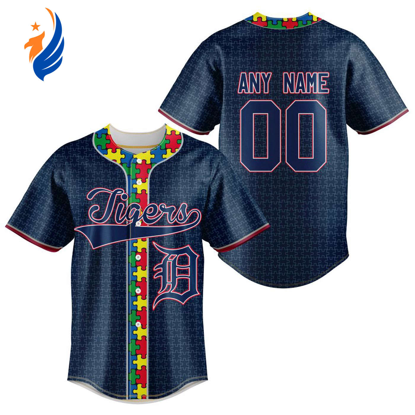 MLB Detroit Tigers Specialized Baseball Jersey Fearless Aganst Autism Gift for Men Women - Bafud