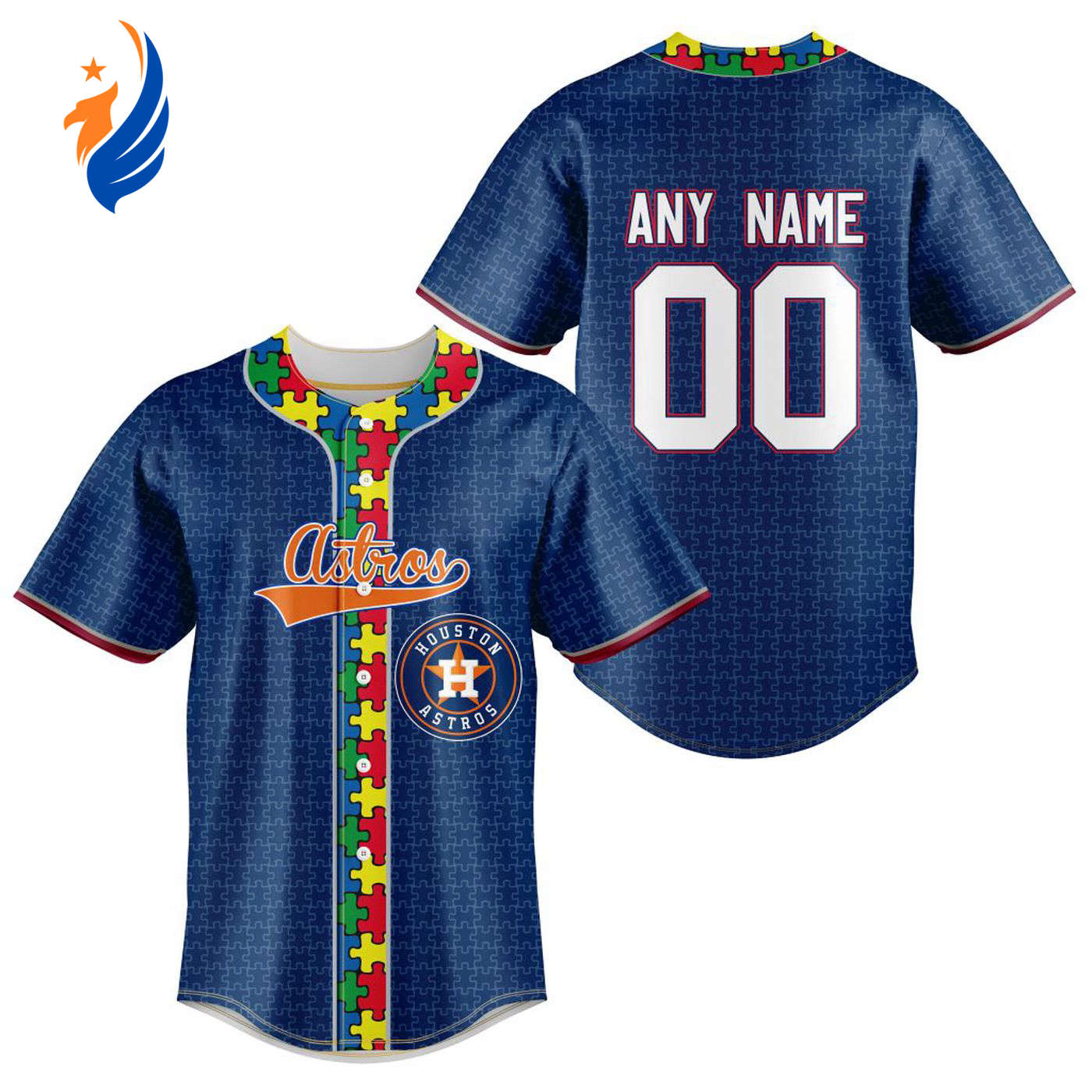 MLB Houston Astros Mix Grateful Dead | Specialized Baseball Jersey Fearless Aganst Autism Gift for Men Women - Bafud